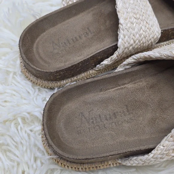 Natural Reflections Cream Woven Slide Sandals - Picture 4 of 5